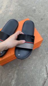 Dép da nam cao cấp mẫu mới phối viền trẻ trung sang trọng đẹp êm chân