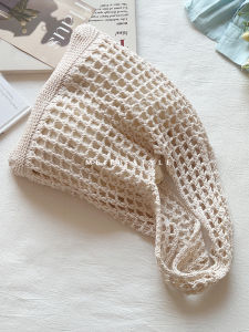 Fresh Style Net Tote Bag Hollow out Knitted Single Shoulder Holiday Beach Bag Lazy Fashion Korean Style Casual Pure Color