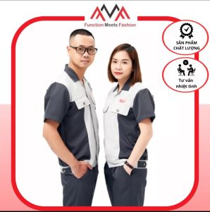 Bộ Đồng Phục Bảo Hộ Lao Động Dài Charcoal+Grey Ngắn tay-Dài Tay Sẵn SLL - Có In - May theo yêu cầu - 0818.543.135