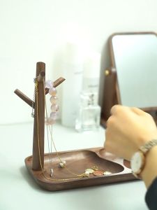 【SG STOCK】Beech wood tray with tree shape key holder shelf