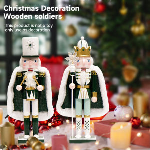 30CM Nutcracker Miniature Wooden Nutcracker Puppet Ornament Desktop Decoration Cloak Walnut Soldier Christmas Home Decoration