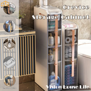 Vision Toilet Floor-standing Storage Cabinet 18cm Drawer Type Bathroom Slit Shelf Household Narrow Cabinet Multi-layer Gap Storage Rack Installation Free Crevice Storage Cabinet