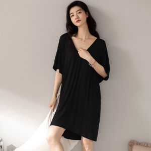 MiiOW | Váy ngủ mùa hè MiiOW Cat Lady Áo ngủ nữ tay ngắn mỏng màu trơn thanh lịch Quần áo mặc nhà thoáng khí thoải mái