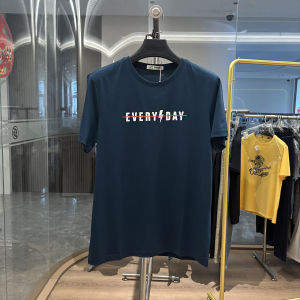 Ice Oxygen Cotton round Neck Short Sleeve T-Shirt Mens Fashion Letter Print Comfortable Cool Feeling Summer New Style