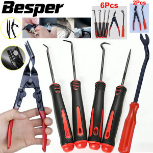 6/2PCS Precision Hook and Pick Set & Car Trim Removal Kit Fastener Clip Pliers for Auto Oil Seal/O-Ring Mini Precision Hooks