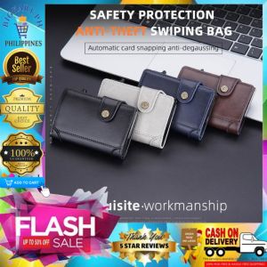 100% High Quality Baellerry New Fashion PU Leather Aluminum Alloy RFID Protected Smart Wallet Automatic Pop up Purse Credit Card Holder With Button For Men Male Card wallets Cover Purse Model#K9211