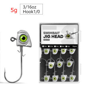 Mr.Lurion 15/30pcs 3.5g 5g 7g 10g 14g Hook 1/0 2/0 3/0 Fish Head Jig Rig Hooks Saltwater Tackle  Soft Worm Lure Bait Hooks