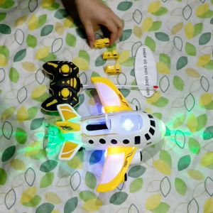 Đồ chơi máy bay điều khiển vận tải xoay 360 độ có đèn có âm thanh