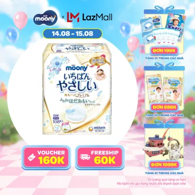 [12-14.08 QUÀ TẶNG SLCH] Miếng lót thấm sữa Moony 108