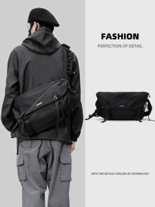 Mens Crossbody Bag Simple Messenger Large Capacity Functional Backpack for Commuting Oxford Cloth Single Shoulder Bag