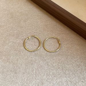 2025 New Exaggerated Womens Hoop Earrings S925 Silver Needle Plain Hoop Jewelry Fashionable Elegant Korean Style Alloy