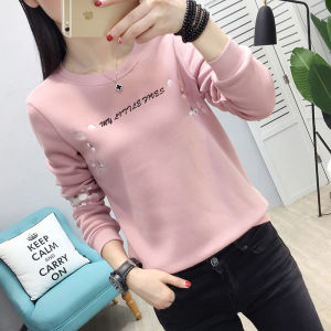Fashionable Long Sleeve T-Shirt Womens Base Layer Shirt Spring Autumn New Style Comfortable Cotton Polyester Blend Top