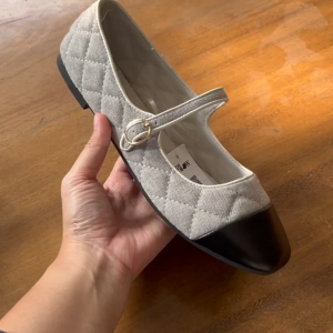 Blow BLWF 0015 Fala Toe Cap Quilted Mary Jane Ballet Flats Shoes Wanita Sepatu Hitam Women Shoes