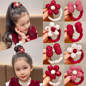Korean Style Childrens Hair Ties Flower Girl Headbands Butterfly Knot Small Intestine Hair Bands New 2024 Autumn Season