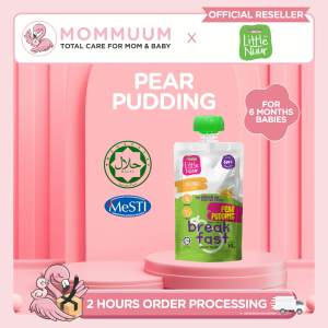 Little Nuur The Green One Breakfast Pear Pudding Oat + Pear (70g) - Baby Food Ready To Eat 6m+
