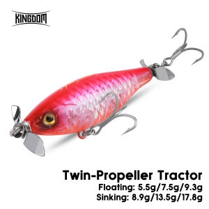 KINGDOM | Kingdom Twin Propeller Pencil Lure 5.5g 8.9g 7.5g 13.5g 9.3g 17.8g Floating Sinking Artificial Bait Wobblers For Bass Fishing