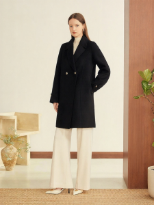 Winter French Style H-shaped Double-faced Wool-blend Coat