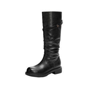 Josiny | Warm Faux Folded Long Boots Thick Soles