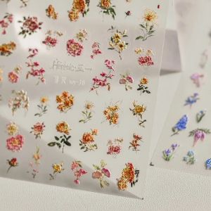 1 Bộ Dán Móng Tay 5D Hình Hoa Cúc Hạc Vẹt Hoa Tử Đằng Dán Tự Dính Trang Trí Móng Tay Hoa Acrylic Dán Trang Trí Làm Móng