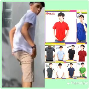 winstar - Kaos Kerah polos warna warni 100% KATUN - kaos kerah polos warna hitam merah biru abu abu hijau putih navy bahan katun - kaos kerah polos lengan pendek