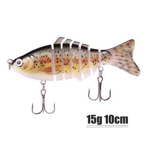 Sougayilang 1pc Fishing Lures 15-16g 10cm 7 Segments Artificial Hard Bait Swimbait Plastic Fishing Tackle for Freshwater Fishing