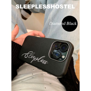 SLEEPLESSHOSTEL ฝาป้องกันโทรศัพท์แบบเรียบง่ายสุดเท่สำหรับ Apple 16promax ลายตัวอักษรสีสดใส ปกป้องคู่รักและเพื่อนรักของคุณได้ดี