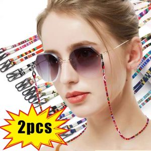2PCS Colorful Cotton Sunglasses Strap Eyeglass Chain Cord Reading Glasses Chain String Holder Neck Cord Eyewear Glasses String