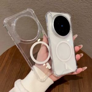 Airbags Shockproof HD Clear For Magsafe Mangnetic Phone Case For VIVO X300 Pro Wireless Charging Four-Corners Protective Cover