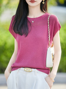 YUEXINYIRONG | Gentle Style Ice Hemp Lace and Flutter Sleeve T-shirt
