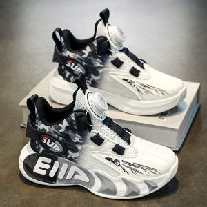 Boys Basketball Shoes 2025 Autumn New Style Childrens Mesh Sports Shoes White Breathable Running Dad Little White Shoes