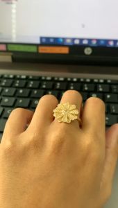 CINCIN EMAS WANITA CINCIN MODEL BESAR MEWAH EMAS MUDA KADAR 375 (8 KARAT) DAN KADAR 300 (6 KARAT) CINCIN BUNGA MEWAH BESAR CWB 56