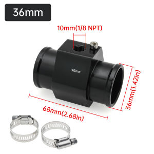 RYSJM | 34/36/38/40MM Car Water Temp Gauge Adapter Black Water Temp Joint Pipe Sensor Hose Adapter For Car Truck Gauges