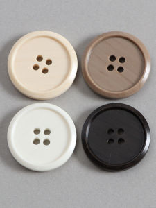 Thin Trench Coat Resin Button Cardigan Woolen Outwear White Button Coat Shirt Suit Cuff Brown Button