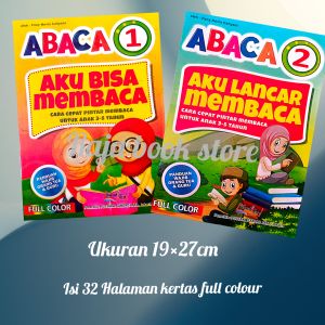 buku isi 2 pcs abaca aku bisa membaca jilid 1-2 full colour (19×27cm)