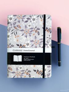 Corderona A5 Bullet Journal Simple Floral Design Premium Hard Cover Binding Notebook Fresh Style Office Supplies Gift