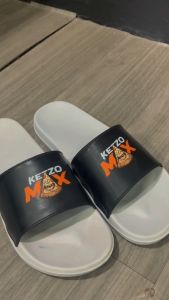 Sandal Selop Sandal Slip On Bahan Karet Sol Putih Motif