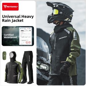 Motowolf | Heavy Rain Protection Motorcycle Rain Suit Set Thick Separate