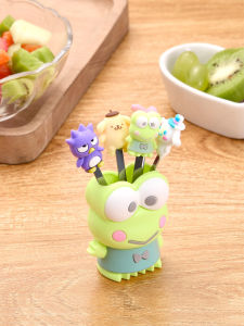 Cartoon Creative Stainless Steel Fruit Fork Set Child Safety Mouth Unharmed Fork with Storage Can Childrens Fruit Tag