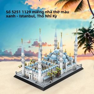 Bộ Khối Xây Dựng Kiến Trúc Nhà Thờ Hồi Giáo Xanh Istanbul 1129PCS Bộ Gạch DIY Hạt Nhỏ Cho Bé Trai & Bé Gái Đồ Chơi Xây Dựng Mô Hình