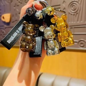 Malaysia Ready Stock✅ Keychain Electroplating Dazzle Bear brick Key Ring Pendant Lanyard Gift Key Chain Backpack Charm Keychain
