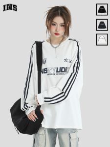 Áo Thun Bông Rộng Tay Raglan Ba Sọc American Vintage