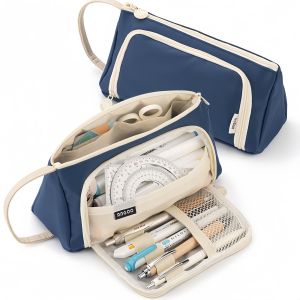 ผ้าใบสามเหลี่ยมเครื่องเขียนกระเป๋าปากกาแบบพกพาความจุขนาดใหญ่Organizerเครื่องเขียนสํานักงานผลิตภัณฑ์สําหรับผู้ใหญ่นักเรียน