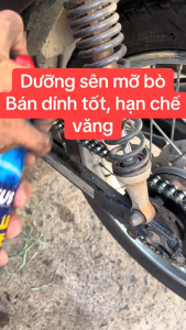 (Tặng Kèm rửa sên) Dưỡng Sên Xe Máy Không Văng Zeus Cao Cấp X-BLUE Mỡ Bò Xanh 400ml Chống văng giảm tiếng ồn bảo vệ
