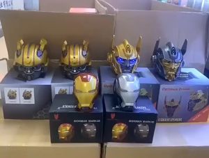 Bumblebee/Iron Man Robot Wireless Mini Bluetooth Speaker Subwoofer FM Radio USB TF with LED Light Christmas Gift for Men