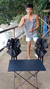 Outdoor folding table and chairs set camping table outdoor picnic multi-purpose practical aluminum folding table