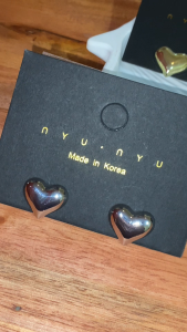 Glossy Chunky Heart Stud Earrings A387