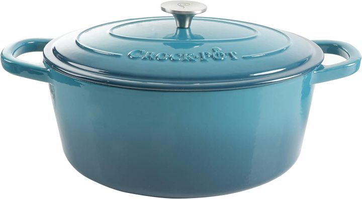 Crock-Pot Artisan Oval Enameled Cast Iron Dutch Oven, 7-Quart, Teal Ombre  Lazada PH