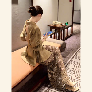 SHANGSHA | Elegant Luxury Beige Dress Suit