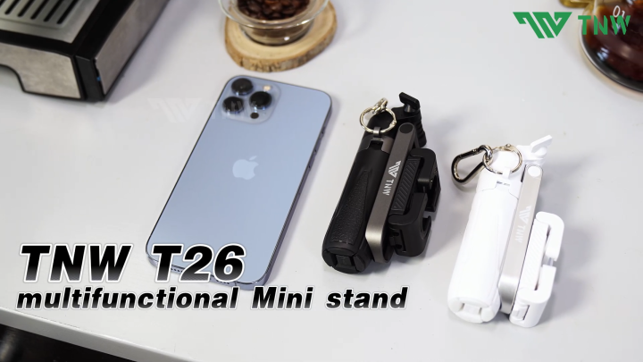 TNW T26 Selfie Stick Mini Extendable Phone Grip Tripod With Bluetooth Remote Control Mini Phone Grip Shooting For Vlogging Video