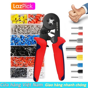 [Giao hàng 24H]Kìm bấm cos vuông HSC8 6-4A tự điều chỉnh kèm 1200 đầu cos đủ loại cos ống tròn cos pin（Gửi 1200 phụ kiện）